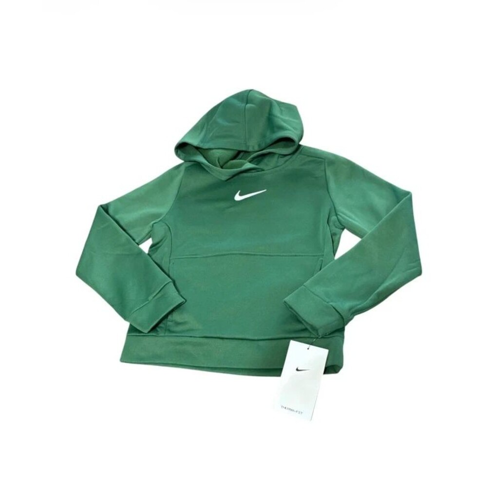 Nike Green Therma-FIT Pullover Hoodie with Black Swoosh 4-5 years new